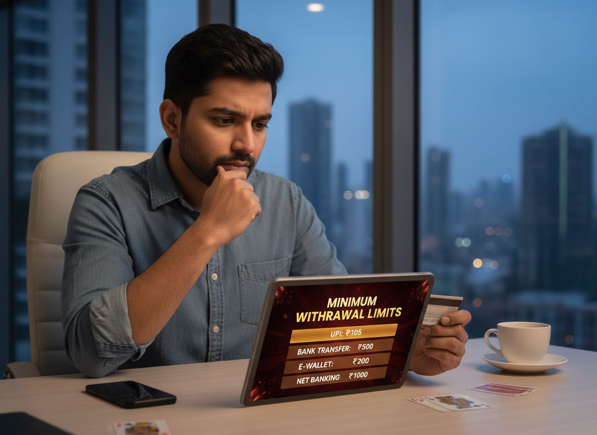 Minimum withdrawal amount from casino sites in India